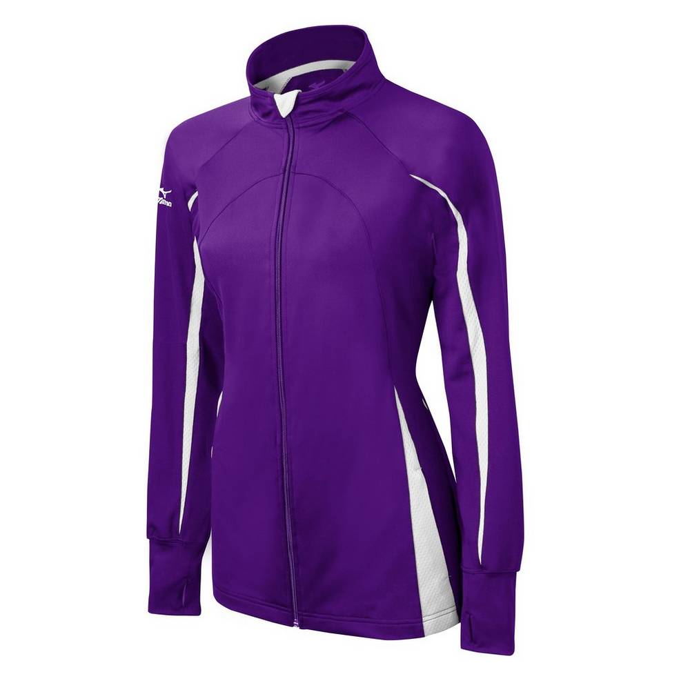 Damske Bundy Mizuno Elite 9 Focus Full-Zip Nachový/Biele Vypredaj WQIT29365